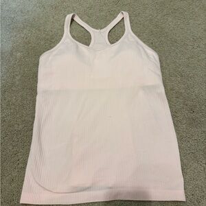 Lululemon Athletica White Sleeveless Fitted Tank Top
